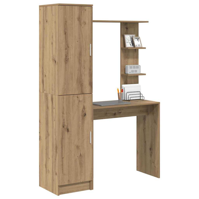  Desk With Storage 2 Pcs 78.5 X 37 X 154.5 Cm, Artisan Oak
