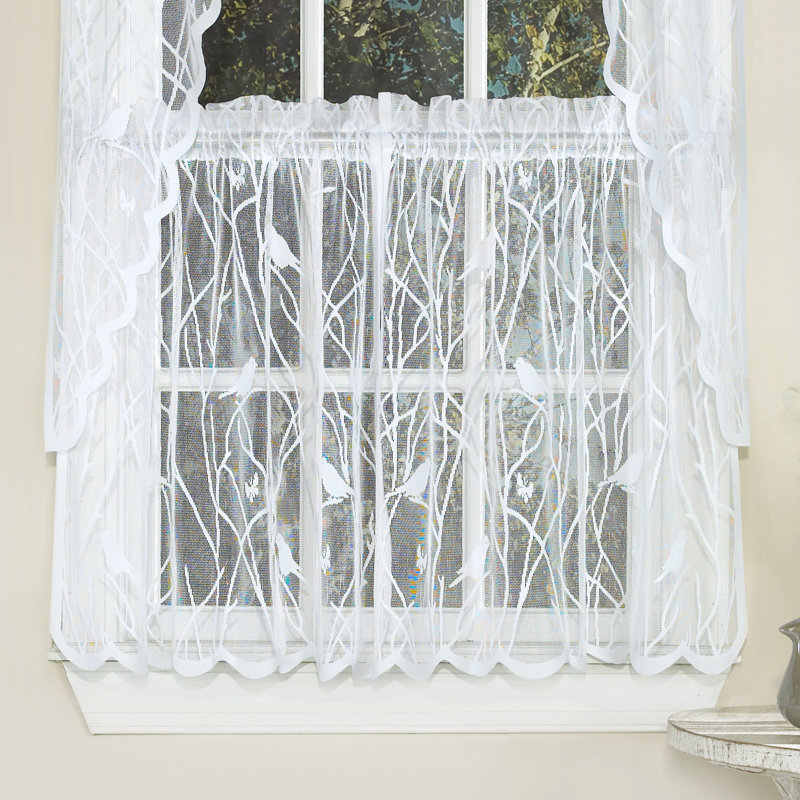 Rideau de café Nauman, H 36 po x l 56 po, Blanc