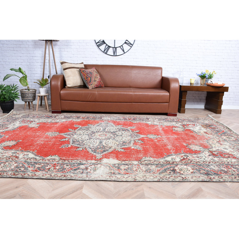 Tapis turc rétro fait à la main de style bohémien et de tapis traditionnel