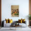Adorable Monkeys Fruit Feast Contemporary Monkey Wall Art Print-311036651