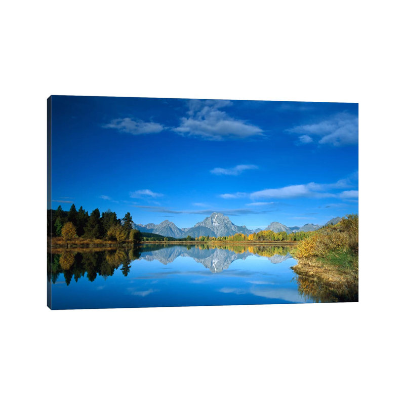 Mt Moran Reflected In Oxbow Bend, Grand Teton National Park, Wyoming by Tim Fitzharris - Wrapped Canvas Print