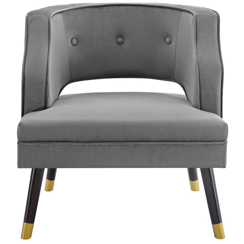 Carson Carrington Taktsberget Velvet Armchair by Modway, Gray