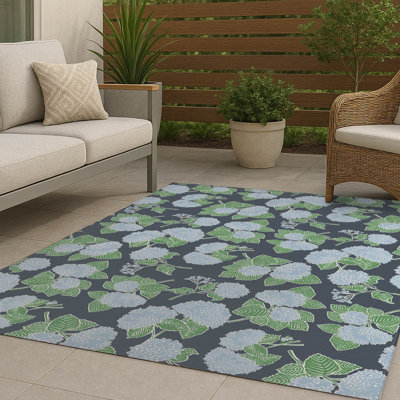 Hydrangea Non Slip Outdoor Rug