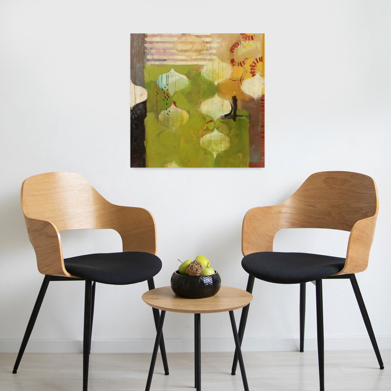Art contemporain abstrait ombre verte, H 24 po x l 24 po
