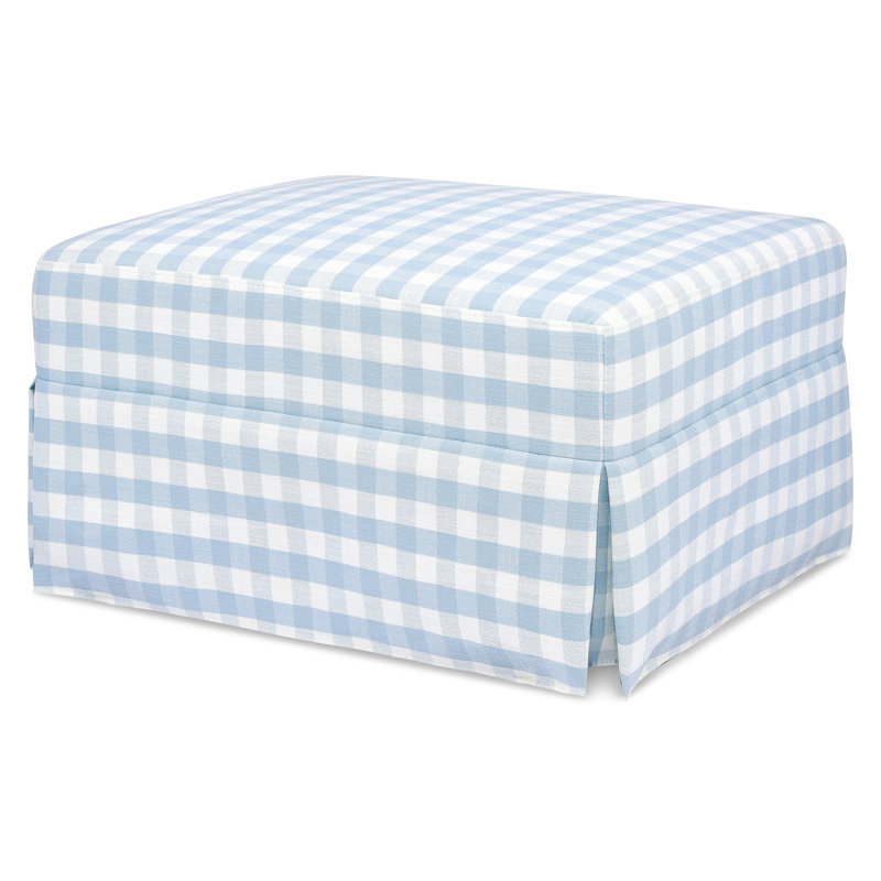 Crawford Ottoman, Blue Gingham