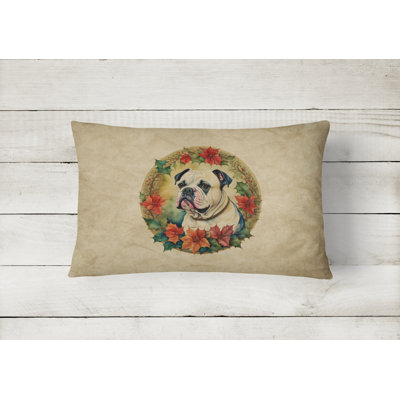 Christmas Flowers Frame Outdoor Throw Pillow