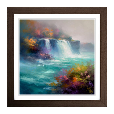 Niagara Falls Impressionism - Single Picture Frame Print on Wood