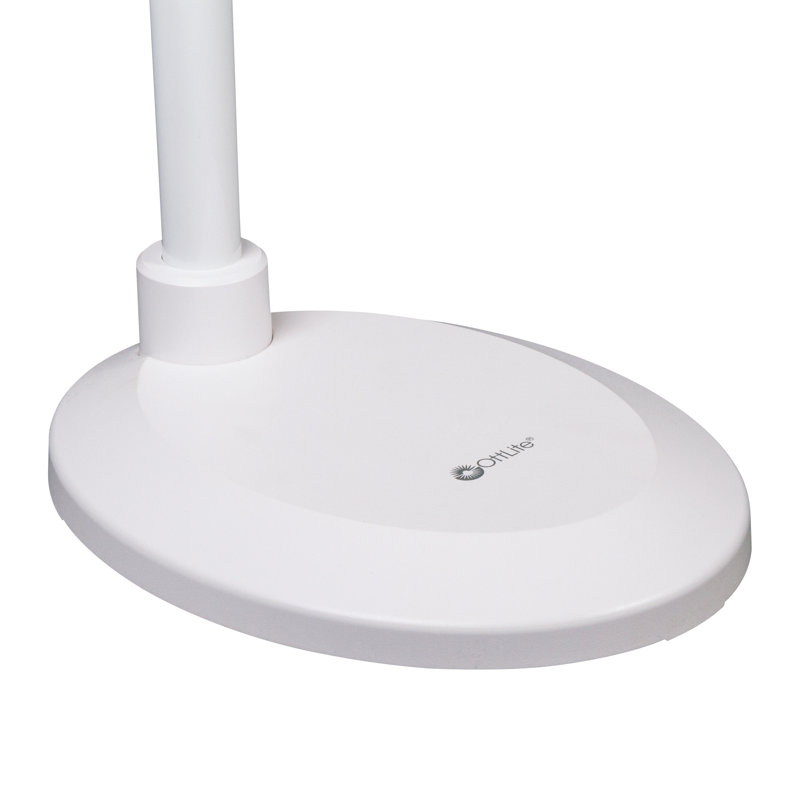 White Adjustable Gooseneck LED Floor Lamp with Touch Sensor