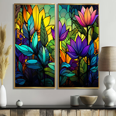 Art mural sur toile surdimensionné, jungle colorée