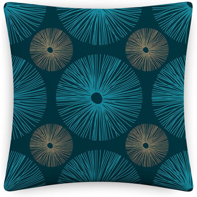 Indoor / Outdoor Ikat Navy Square Throw Pillow Cover