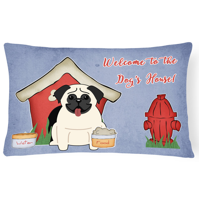 Coussin lombaire intérieur/extérieur rectangulaire dog house, Crème
