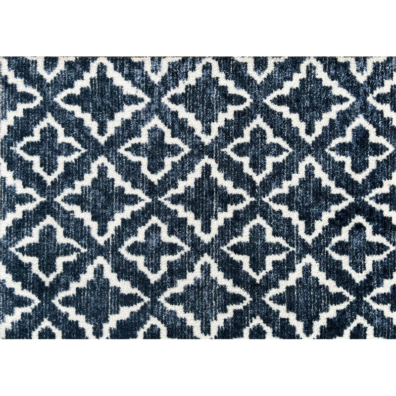 Maltese Navy Blue Small Washable Floor Mat, Rectangle 1'8" x 2'4"
