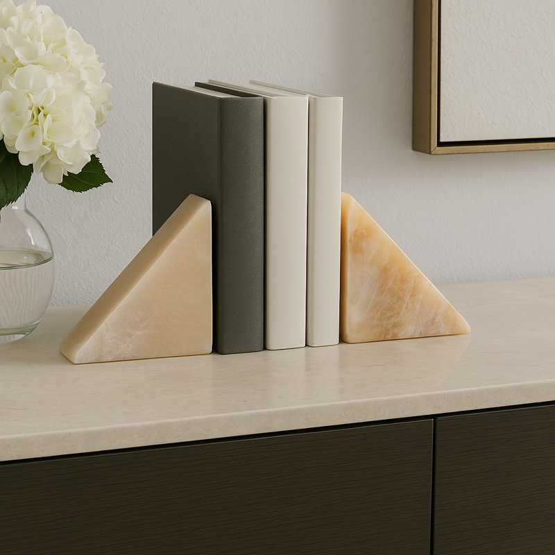 Serre-livres triangulaires en onyx Aldarondo