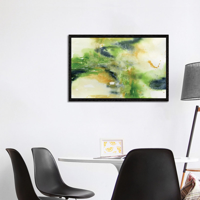 Green Abstract by Liz Covington - Gallery-Wrapped Canvas Giclée on Canvas, Black Framed, 101.6 cm H x 66.04 cm W