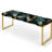 Damask Emerald And Gold Art Deco Pattern - Damask Upholstered Gold Bench