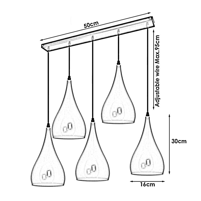 Copper 5 - Light Pendant, White