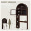 Armoire de rangement au-dessus de la toilette H 68 po, organisateur de salle de bain autoportant avec portes en verre, tablettes réglables, armoire arquée et porte-papier hygiénique