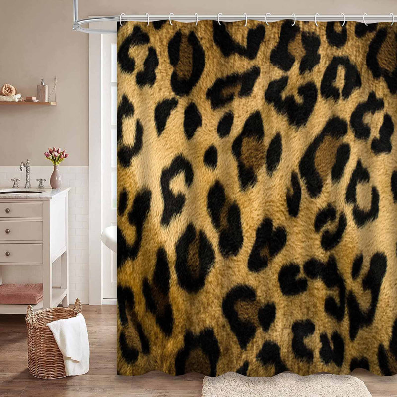 Rideau de douche décoratif abstrait noir avec 12 crochets, L 72 po x l 72 po