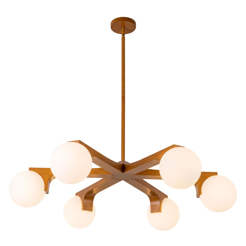 Briar 37-in Black Chandelier, Walnut