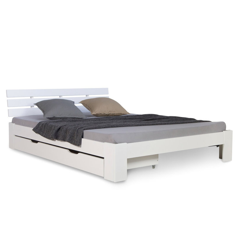 Noille European Double (140 x 200cm) Bed, White