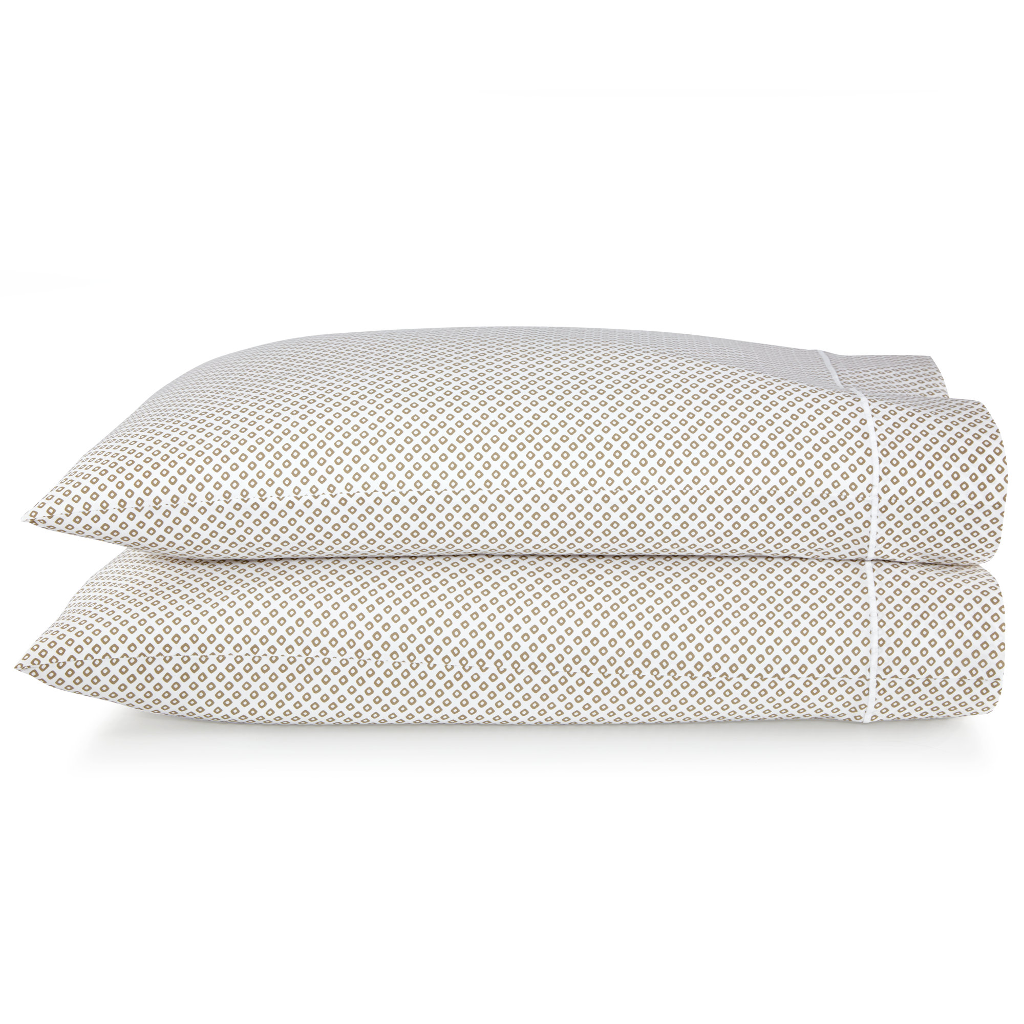 Emma 300 Thread Count Geometric Egyptian-Quality Cotton Sateen Pillowcase, King, Linen