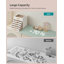 Boîte à bijoux avec couvercle en verre, organisateur de bijoux à 6 couches, 5 tiroirs, 8 x 9,1 x 9 pouces, blanc nuageux et couleur or-645929332