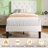 Twin Size Bed Set Of 2 Upholstered Platform With Adjustable Diamond Tufted Headboard-2057995469