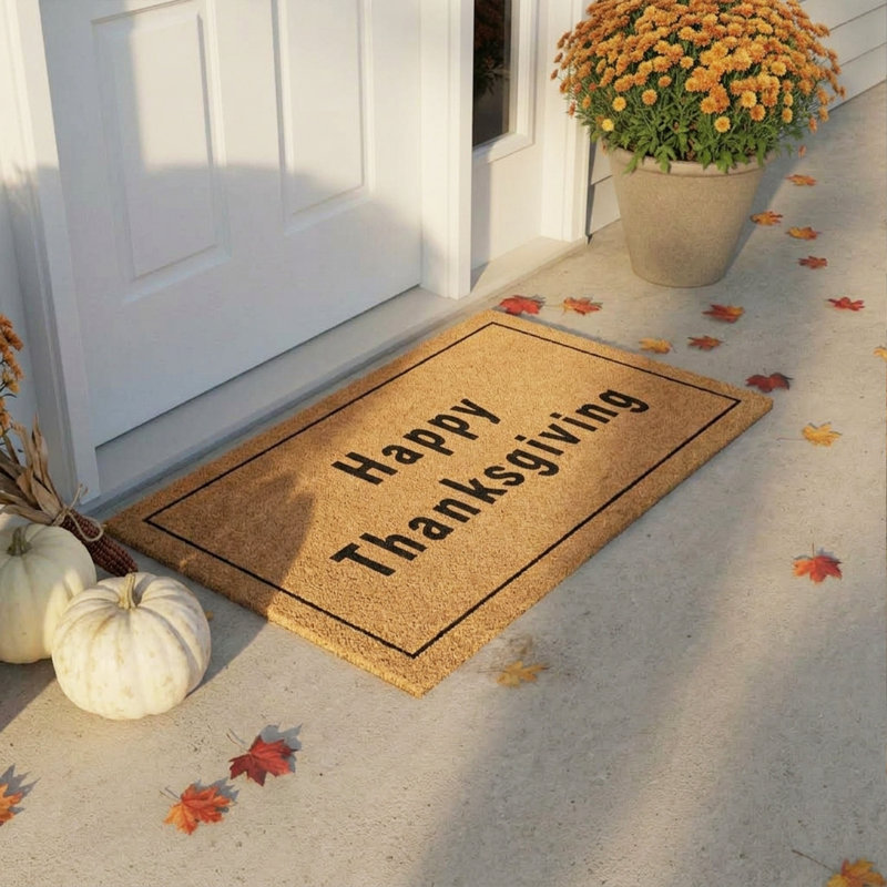 Wiliyam Non-Slip Thanksgiving Doormat, Happy, 24" x 36"