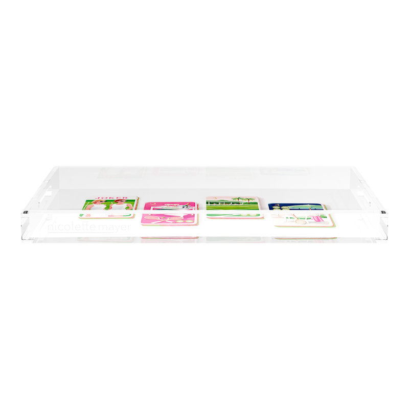 Mahjong Acrylic Decorative Tray, 22.5"W x 14.5"D x 2"H