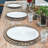 Polyester Embroidered Round Beaded Placemats Set of 2 Blue Handmade Decorative Table Mats for Christmas Decor
