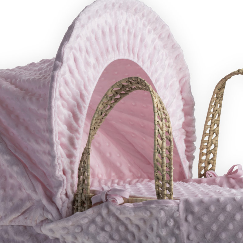 Dimple Palm Moses Basket, Pink