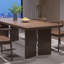 Rayvyn 6 - Person Pine Solid Wood Solid Wood Top Double Pedestal Dining Set-1554297567