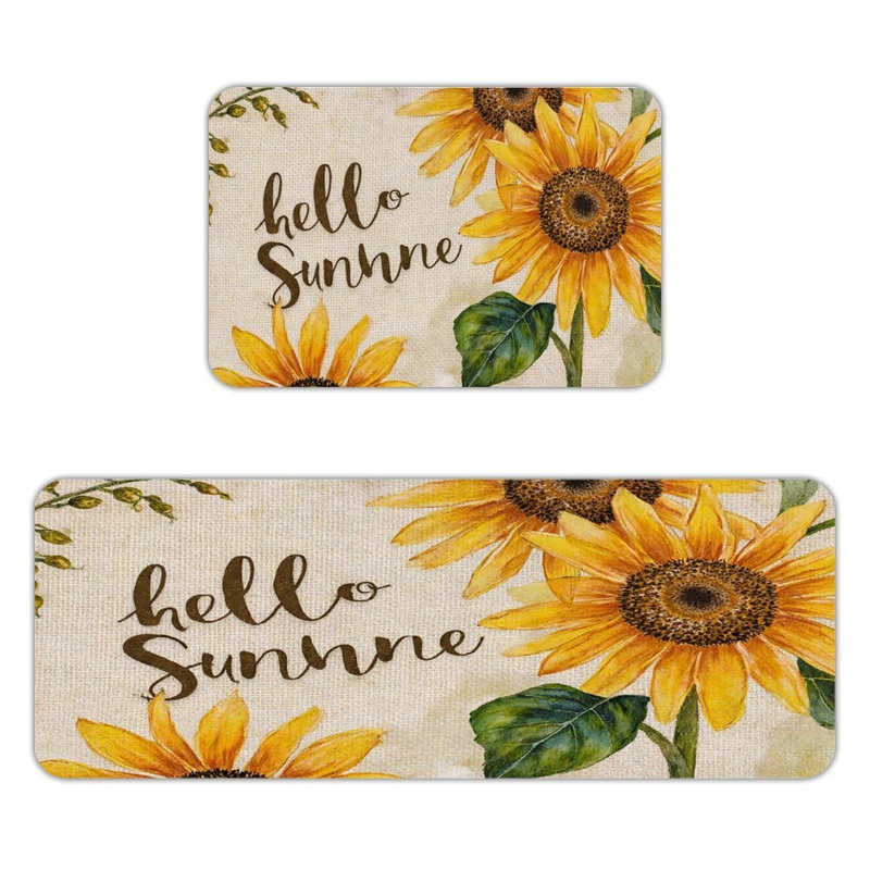 Hello Sunflower, 2 tapis de cuisine antidérapants