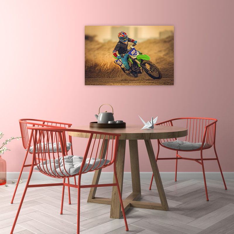 " Motocross Action Rider Contemporary Architecture Wall Art Print " Print, H 24 po x l 36 po