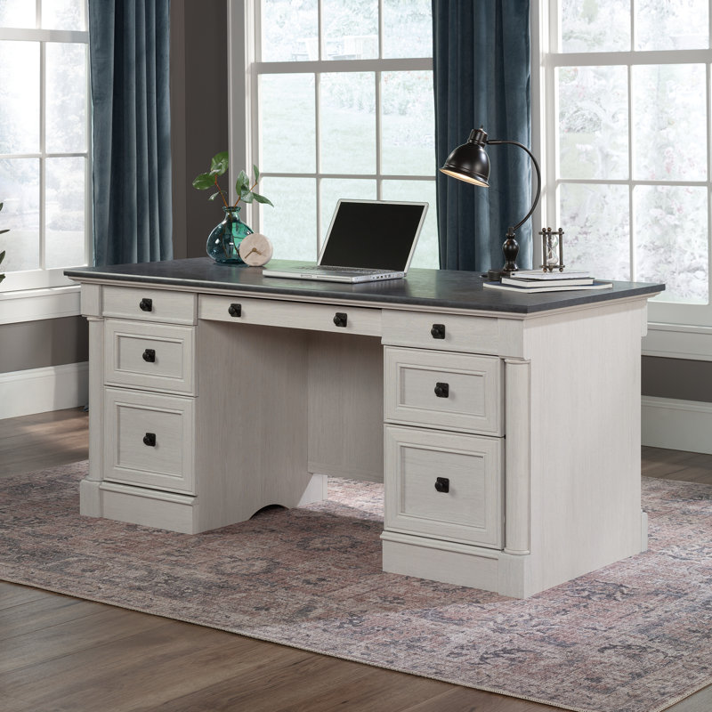 Executive Desk, Rosso Slate/Glacier Oak
