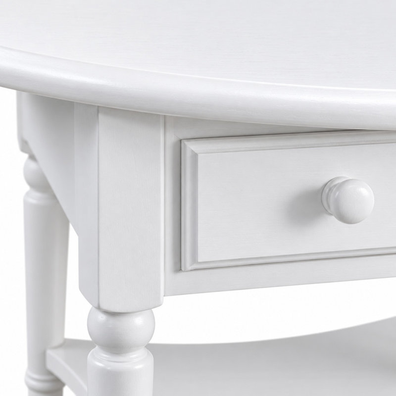 Coastal Solid Wood Oval Coffee Table, Orchid White