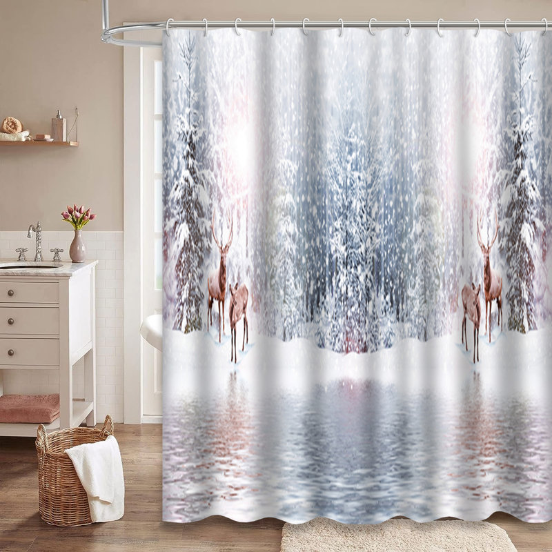 Rideau de douche forêt 12 saisons, L 72 po x l 78 po