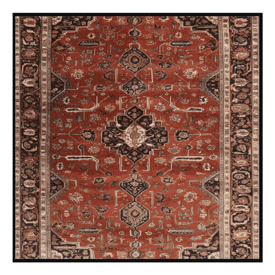 Machine Washable Persian Brown Area Rug