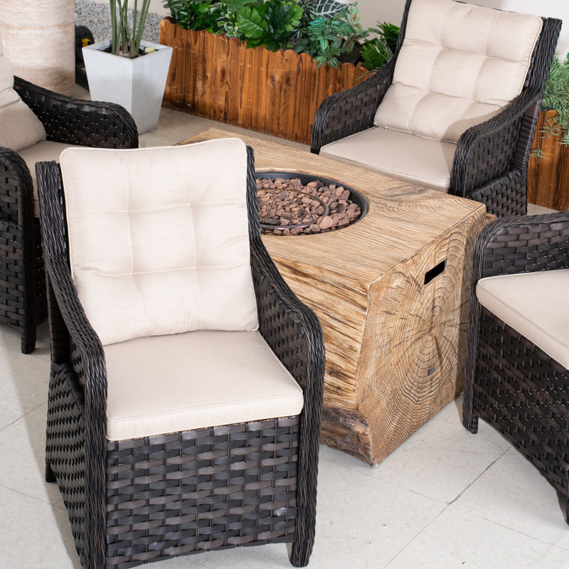Ensemble de conversation pour patio 4 personnes avec coussins Arrika