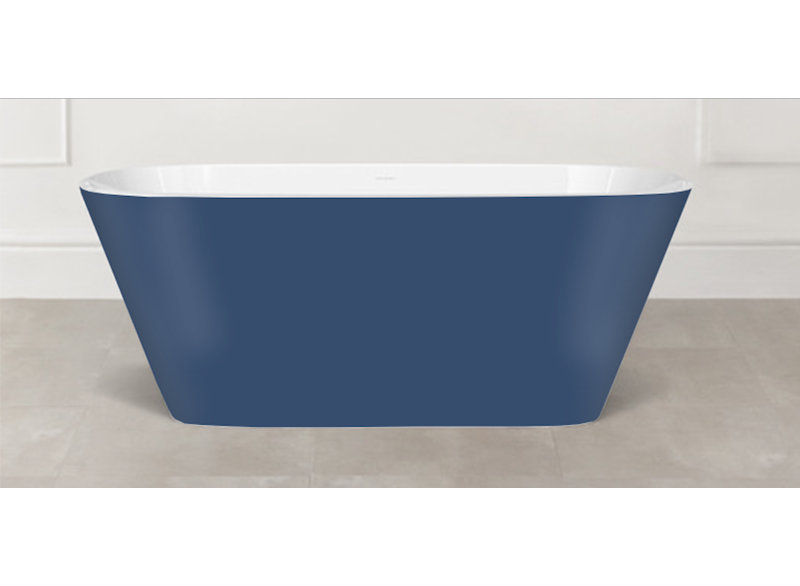 Painted Vetralla 58-3/4" X 29-2/8" Freestanding Soaking Bathtub In Volcanic Limestone With No Overflow Hole