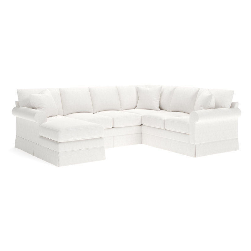 Friedman Upholstered U-Shaped Sectional, Left Hand Facing, Nomad Snow Crypton® Chenille