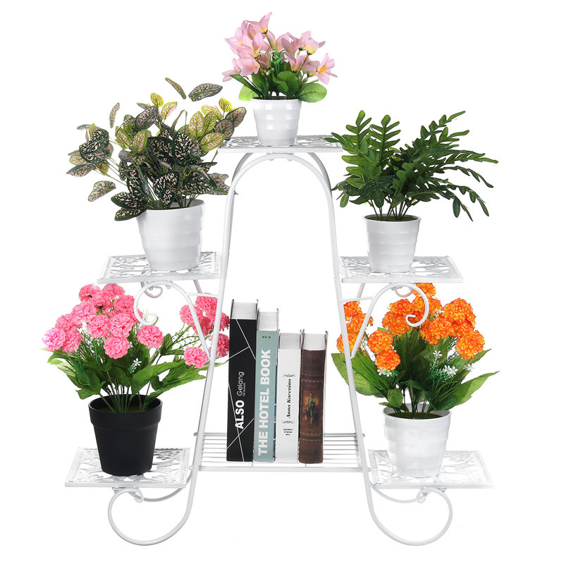 Metal Plant Stand, White
