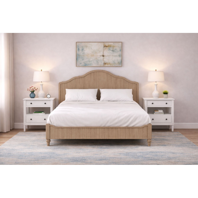 Ensemble de chambre à coucher 3 pièces avec tables de chevet USB Dana Heights, Queen, White