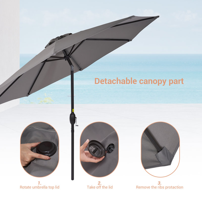 Parasol de marché 108 po Dorava, gris