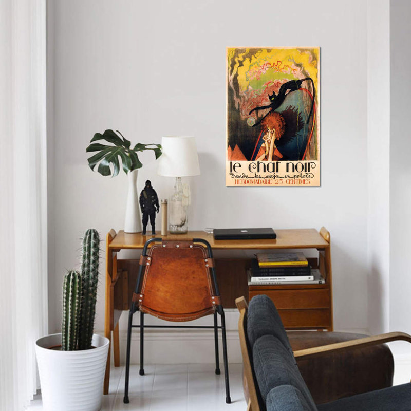 « le chat noir hebdomadaire, 1922 », art textuel sur toile, H 18 po x l 12 po x P 1,5 po