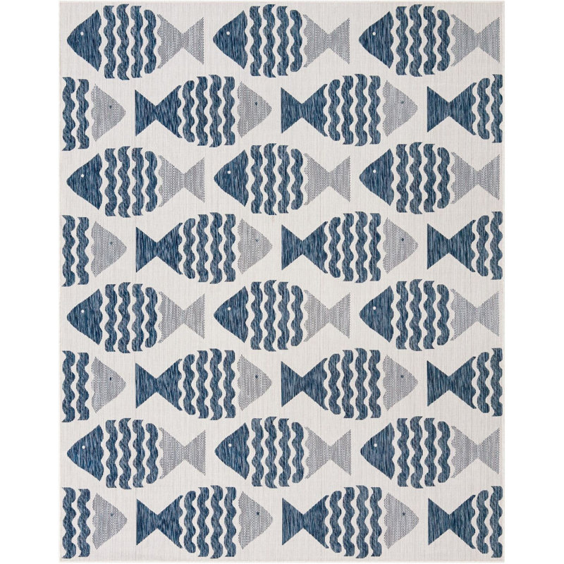 Tapis contemporain bleu marine Daitzman, Rectangle 7 pi 10 po x 10 pi