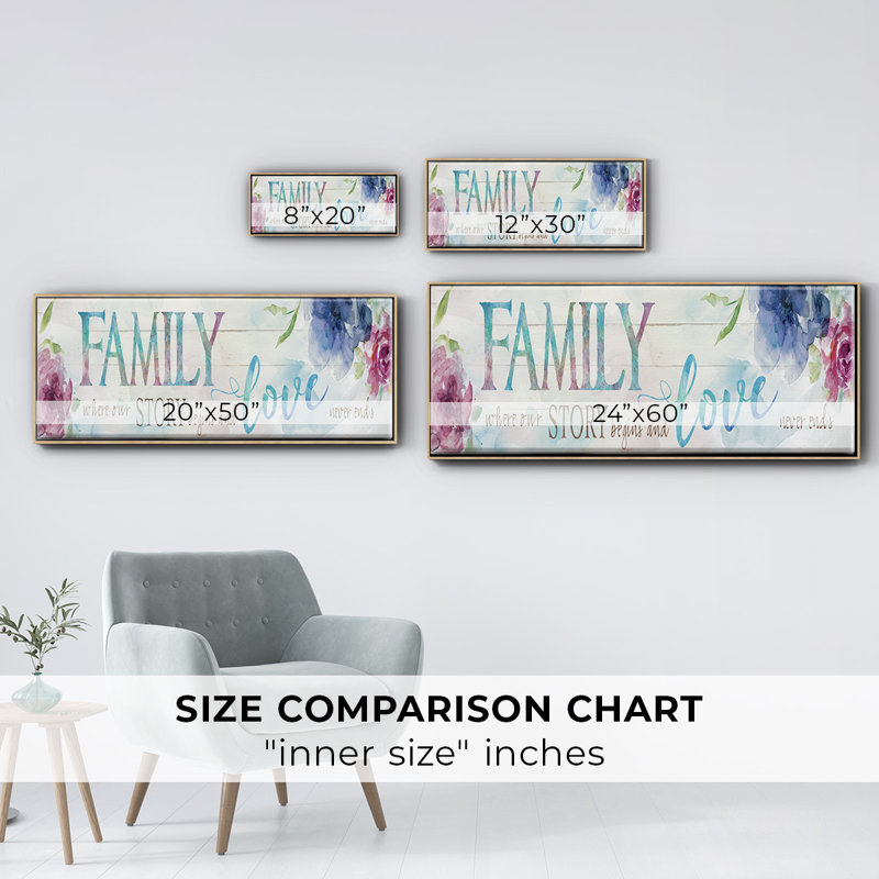 Family Love Story - toile encadrée, H 20 po x l 50 po