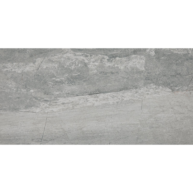 Daltile Perpetuo 12 x 24 Porcelain Marble Look Floor & Wall Tile (9.00 PC Per Carton) (17.02 SQ FT Per Carton), Eternal Grey