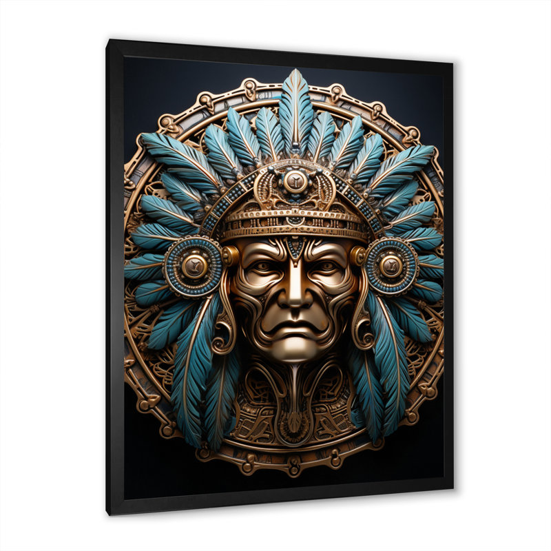 Native Force Mask III - Imprimé, H 44 po x l 34 po x P 1,5 po, Cadre photo noir