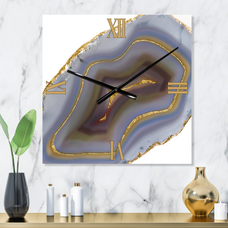 Golden Core Agate - Horloge murale tendance, Moyen